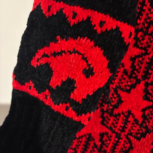 Vivi of Santa Fe Vintage Knit Star print southwestern button sweater black red M - Picture 4 of 6